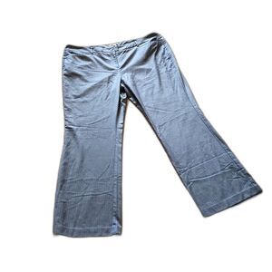 New York & Company Stretch Size 18 Average Dress Pants Gray with White Pinstripe